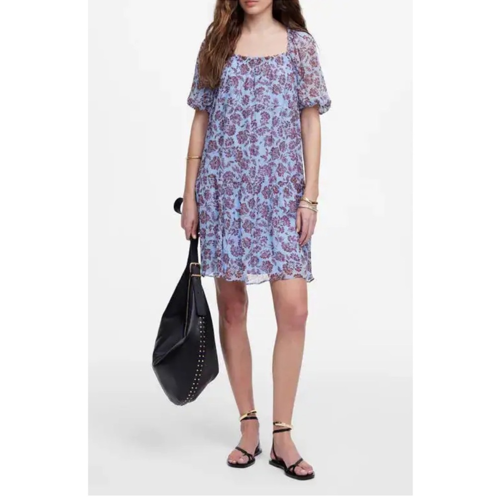 Madewell Silk Lace up Floral Dress NWOT